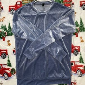 Forever 21 Purple Velvet Long Sleeve Shirt {Size‎ Small}